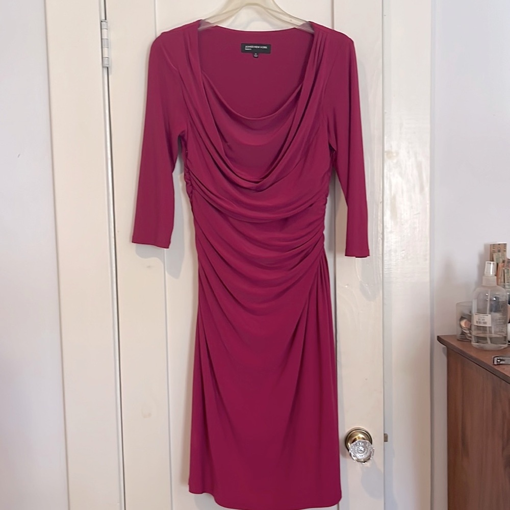 Jones New York Raspberry Ruched Dress -8
